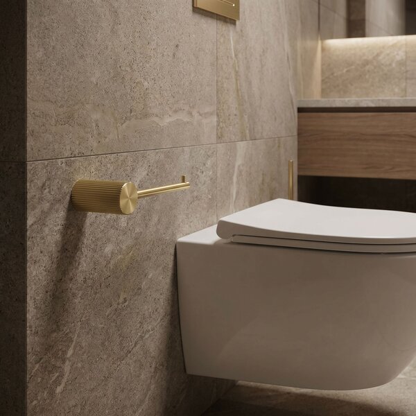 Falra szerelhető wc papír tartó 64105 SOLO Brush Gold