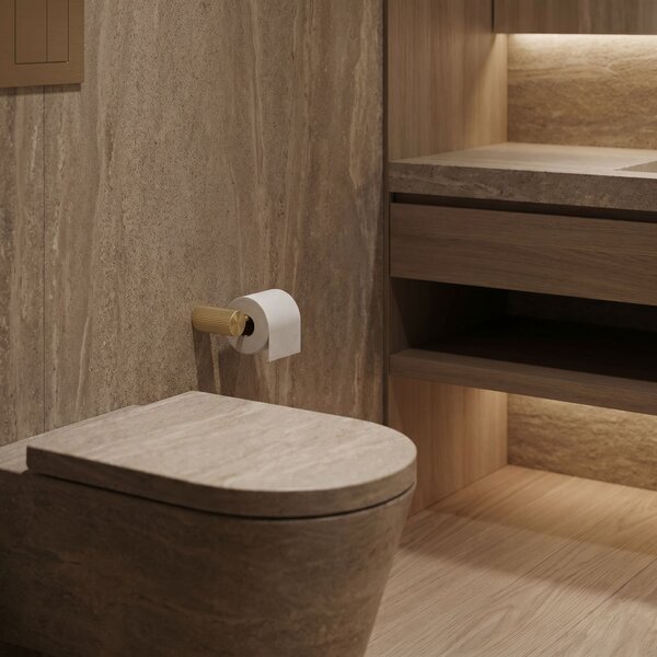 Falra szerelhető wc papír tartó 64105 SOLO Brush Gold