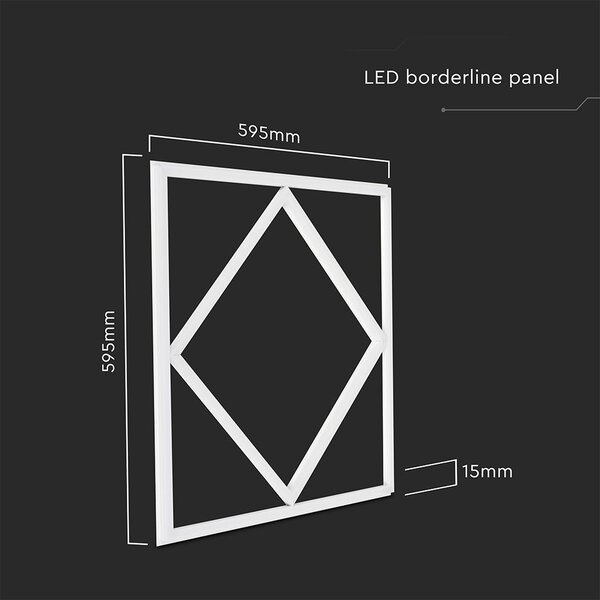 V-TAC 64W 60x60cm Gyémánt élvilágító panel, hideg fehér - SKU 24168
