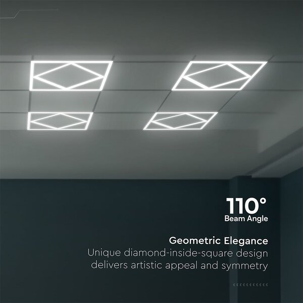 V-TAC 64W 60x60cm Gyémánt élvilágító panel, hideg fehér - SKU 24168