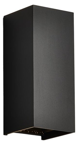 V-TAC kültéri, kétirányú szögletes 10W fekete fali LED lámpa, CCT - SKU 24346