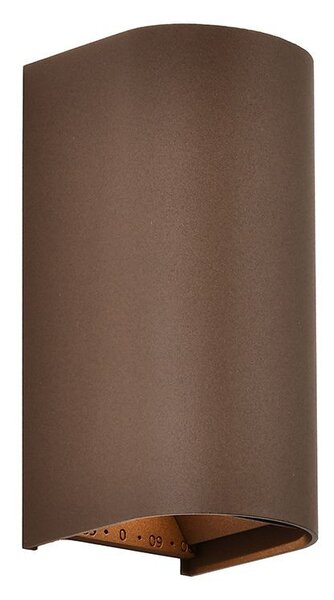 V-TAC kültéri, kétirányú félkör 10W corten barna fali LED lámpa, CCT - SKU 24350