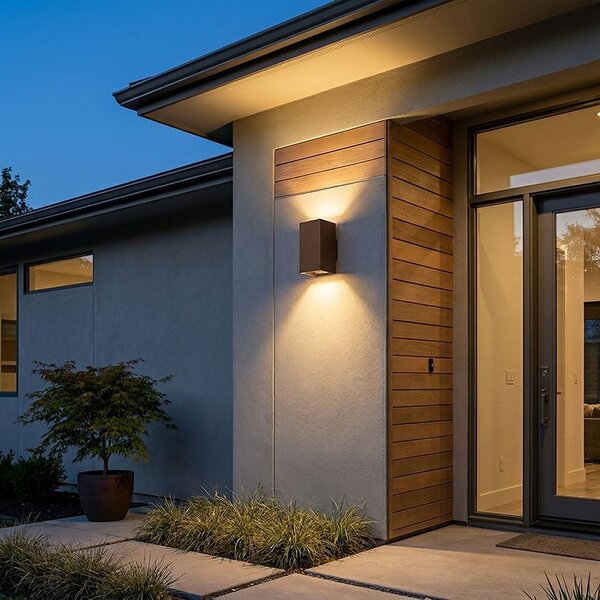 V-TAC kültéri, kétirányú szögletes 10W corten barna fali LED lámpa, CCT - SKU 24347