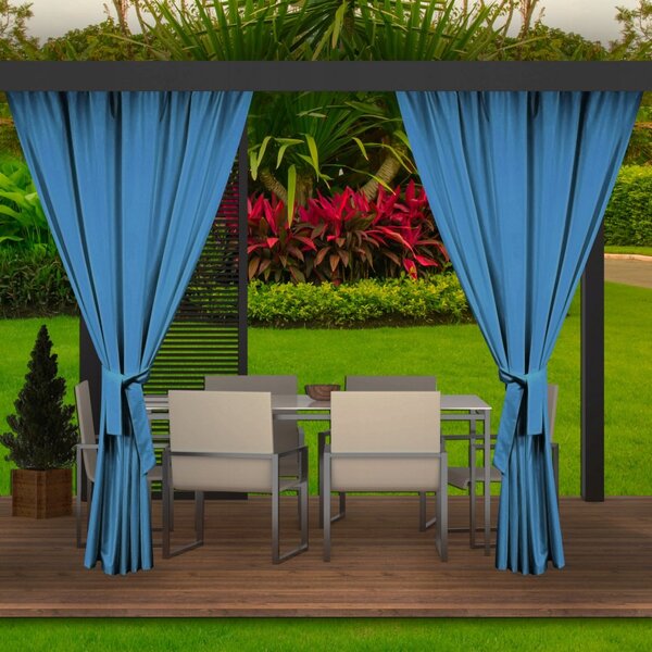 Stílusos kék vízálló kerti függöny pavilonhoz Szélesség: 155 cm Hossz: 220 cm