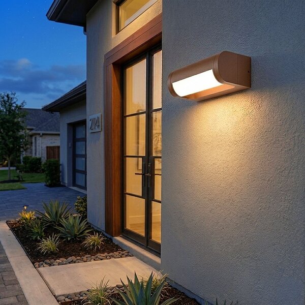 V-TAC CREE SMD LED kültéri, forgatható 10W fali lámpa, corten barna házzal, meleg fehér - SKU 243446