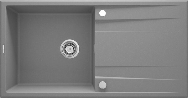 Deante Eridan, gránit munkalap 1000x520x203 mm Z / O, 3,5"+ helytakarékos szifon, 1kamrás, szürke, ZQE_S713