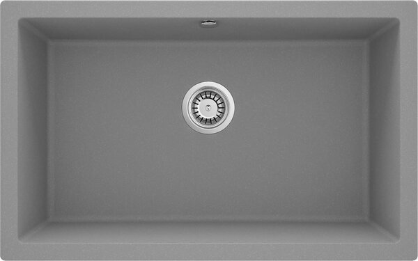 Deante Corda, gránit mosogató pult alatt 800x500x204 mm, 3,5"+ helytakarékos szifon, 1kamrás, szürke, ZQA_S10D