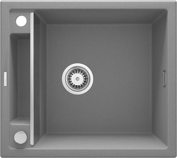 Deante Magnetic, gránit munkalap 560x500x219 mm, 3,5"+ helytakarékos szifon, 1kamrás, szürke, ZRM_S103