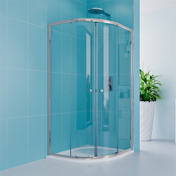 Mereo, Kora Lite zuhanykabin, negyedkör, ALU króm, átlátszó üveg, MER-CK35123Z