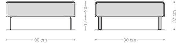 DELIFE Dohányzóasztal Shavani 90x90 cm akác természetes 2 ajtós "L" alakú fém fekete láb