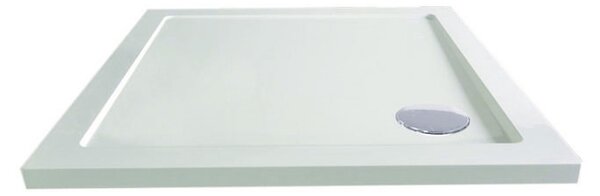Mereo, Négyzet alakú zuhanytálca, 90x90x4 cm, SMC, fehér, szifonnal, MER-CV31NS
