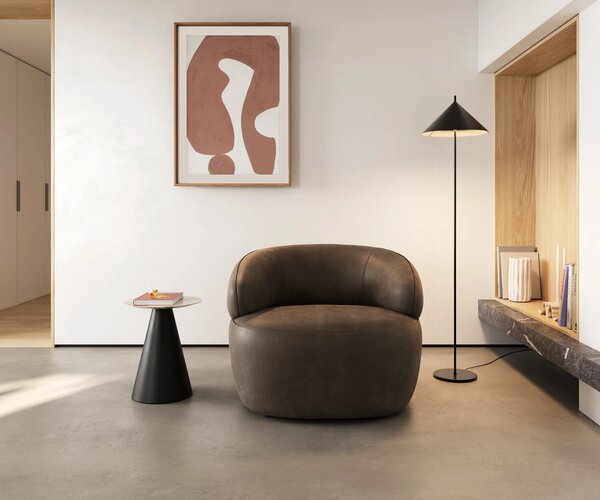 DELIFE Lounge fotel Nova 88x88 cm mikroszálas taupe vintage