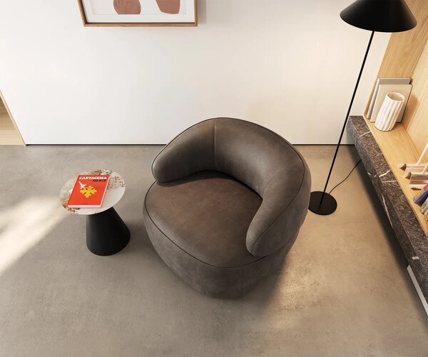 DELIFE Lounge fotel Nova 88x88 cm mikroszálas taupe vintage