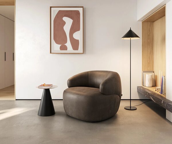 DELIFE Lounge fotel Nova 88x88 cm mikroszálas taupe vintage