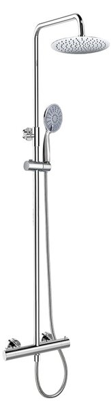 Mereo, termosztátos fali zuhanycsaptelep tömlővel, kézi és lapos kerek zuhany vékony 200 mm, króm, MER-CB60104TSC