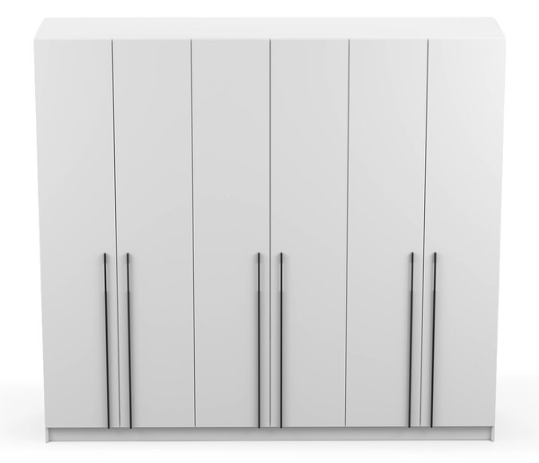CASMIRA gardróbszekrény 230x210x55 - fehér / fekete