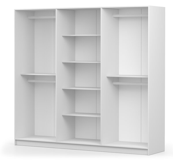 CASMIRA gardróbszekrény 230x210x55 - fehér / arany