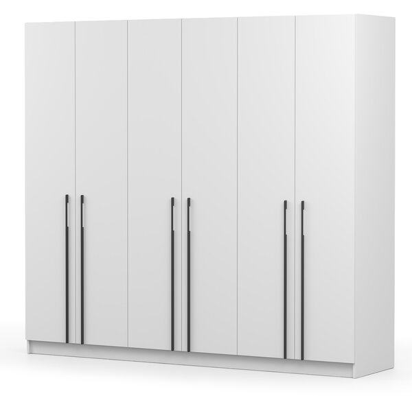 CASMIRA gardróbszekrény 230x210x55 - fehér / fekete