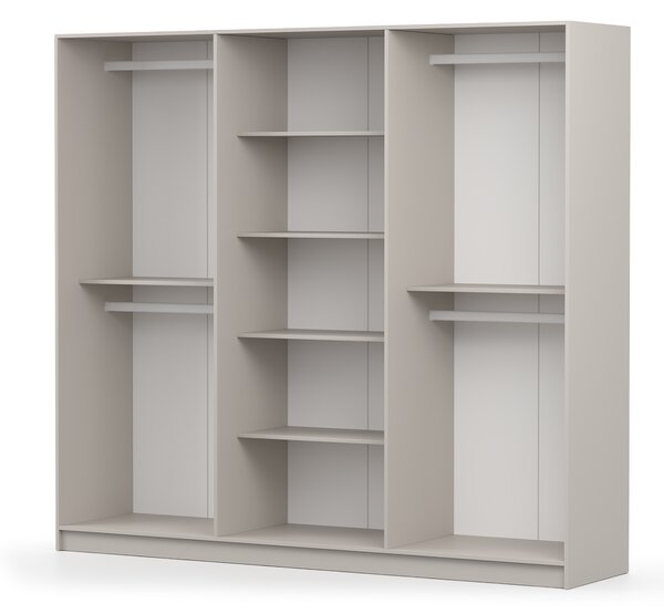CASMIRA gardróbszekrény 230x210x55 - kasmír / fekete