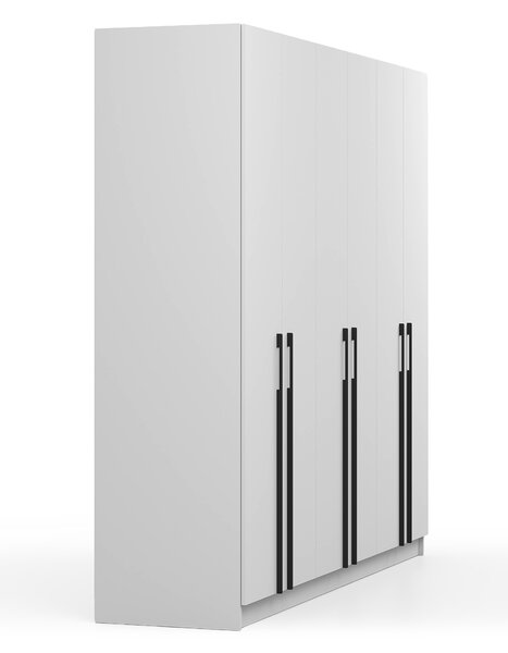 CASMIRA gardróbszekrény 230x210x55 - fehér / fekete