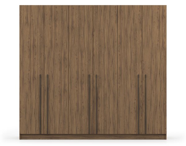 CASMIRA gardróbszekrény 230x210x55 - dió / fekete