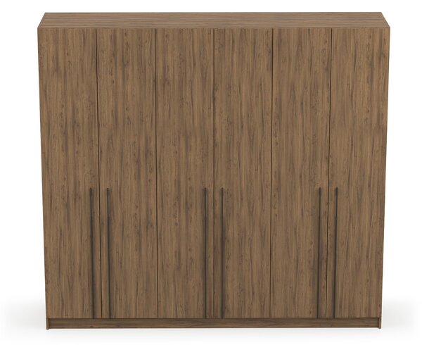 CASMIRA gardróbszekrény 230x210x55 - dió / fekete