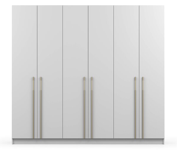 CASMIRA gardróbszekrény 230x210x55 - fehér / arany
