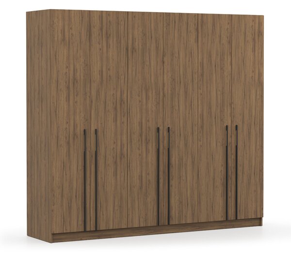 CASMIRA gardróbszekrény 230x210x55 - dió / fekete