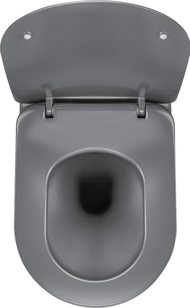 Deante Peonia Zero, függő WC csésze RimFree, 51 x 36 cm, antracit-titán, CDE_DZPW