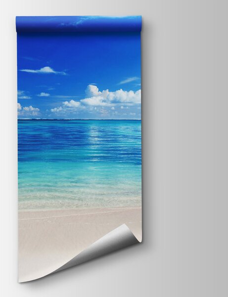 Fotótapéta Strand kék vízzel és felhőkkel, Tenger fotótapéta, Népszerű fotótapéta, u74335 - Tapeko.hu