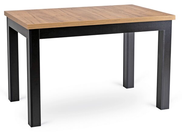 SKUBI kihúzható étkezőasztal 120-160 cm, craft tölgy/fekete