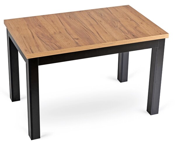 SKUBI kihúzható étkezőasztal 120-160 cm, craft tölgy/fekete