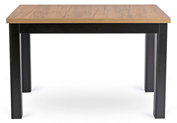 SKUBI kihúzható étkezőasztal 120-160 cm, craft tölgy/fekete