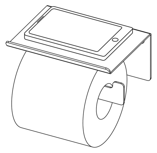 Deante Mokko kiegészítők, falra szerelhető WC papír tartó polccal, fekete matt, ADM_N221