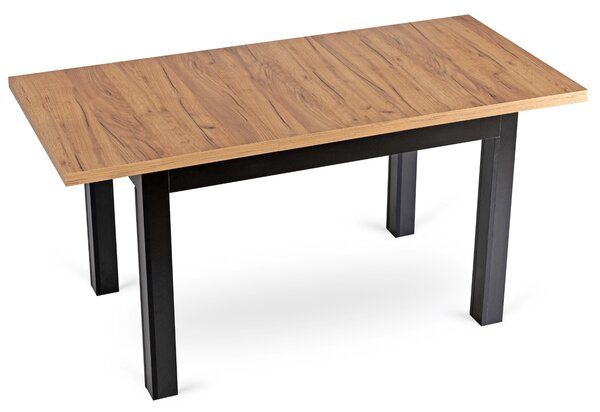 SKUBI kihúzható étkezőasztal 120-160 cm, craft tölgy/fekete