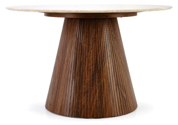 Asztal Houston 2078, 76cm, Dió, Világos Travertine