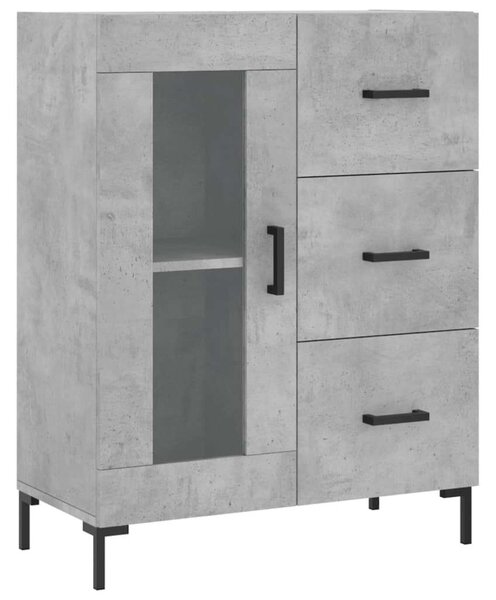 VIDAXL Magas Szekrény - Beton Szürke - 69,5x34x180 cm