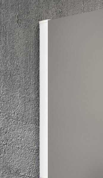 Erga Paris, Beépíthető zuhanyfal 50x200 cm, 8 mm-es matt üveg, fehér profil, ERG-V02-PARIS-050x200-FR-WH