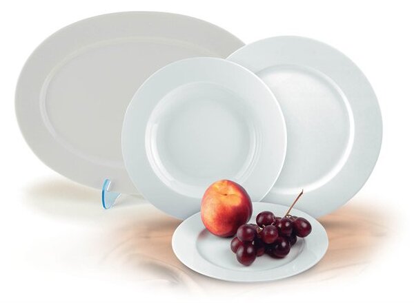 Desszertes tányér,ROTBERG, fehér, 19 cm, 6db-os szett, Basic (KHPU067)