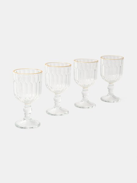Sinsay - Texturált pohárkészlet arany peremmel 4 pack - clear