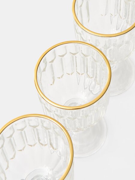 Sinsay - Texturált pohárkészlet arany peremmel 4 pack - clear