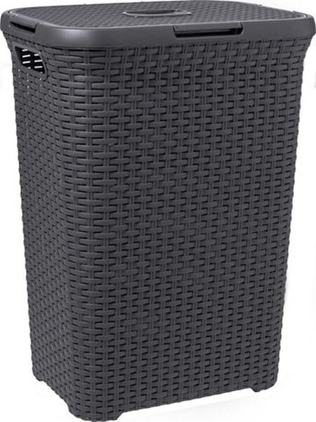 Curver Natural Style Rattan hatású szennyestartó 60l - Szürke