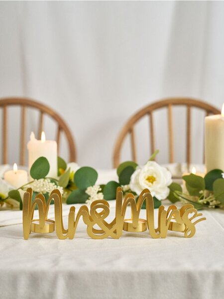 Sinsay - Dekoratív gyertyatartó Mr & Mrs - arany