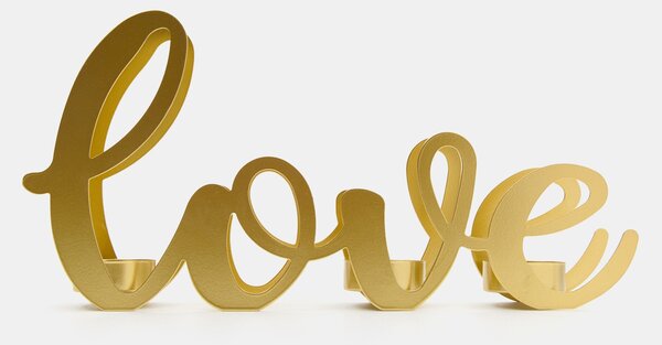 Sinsay - Dekoratív gyertyatartó Love - arany