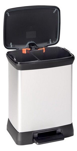 Curver pedálos szemetes műanyag duo 10+18 l ezüst/fekete (203291)
