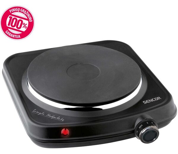 SENCOR SCP 1504BK-EUE4 Elektromos főzőlap, 18cm, 1500W, Fekete
