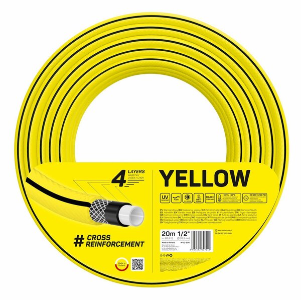 Kerti tömlő YELLOW 5/8'' 20m 4 rétegű Cellfast