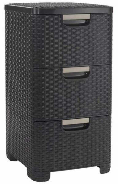 Curver Style Rattan 3 Fiókos Szekrény Barna
