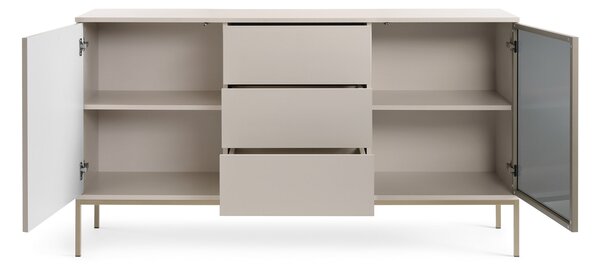 SENTO KSZ154 széles komód vitrinnel - kasmír