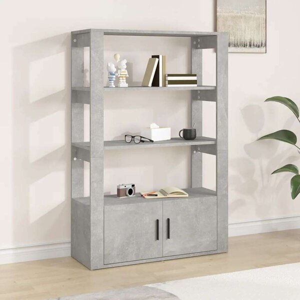 Betonszürke szerelt fa tálalószekrény 80x30x119,5 cm
